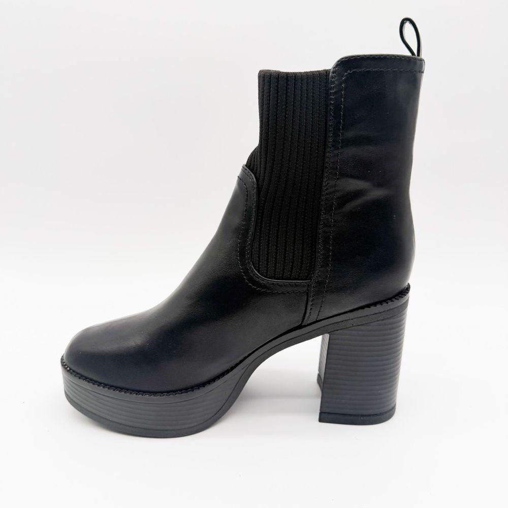 Yoki Yale Chunky Chelsea Platform Ankle Boots Block Heel Pull On Black 7.5 NEW - Picture 9 of 15